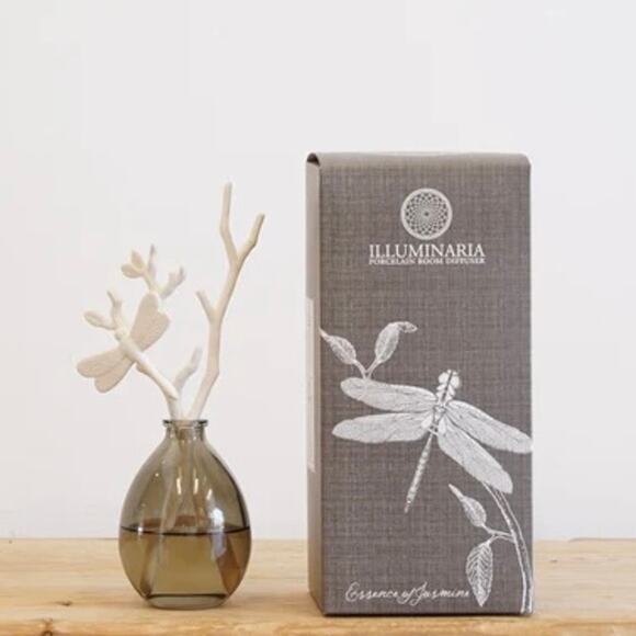 ILLUMINARIA Porcelain Room Diffuser Essence of Jasmine Dragonfly NEW IN BOX - Picture 3 of 10
